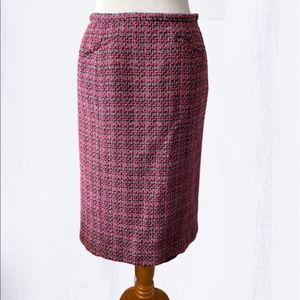 PENDLETON Pink Black Tweed Pencil Skirt Lined Women’s  Size 8